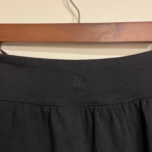 Athleta Maxi Skirt Black Drape Wrap Front Strech Pull On Comfort Modest Small - Picture 5 of 6